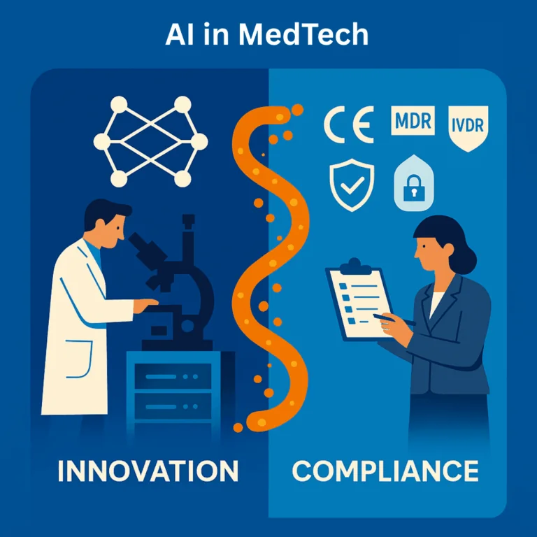 AI in MedTech. Scientist in the lab for research and compliance expert for the regulatory aspects of the path from innovation to regulation.